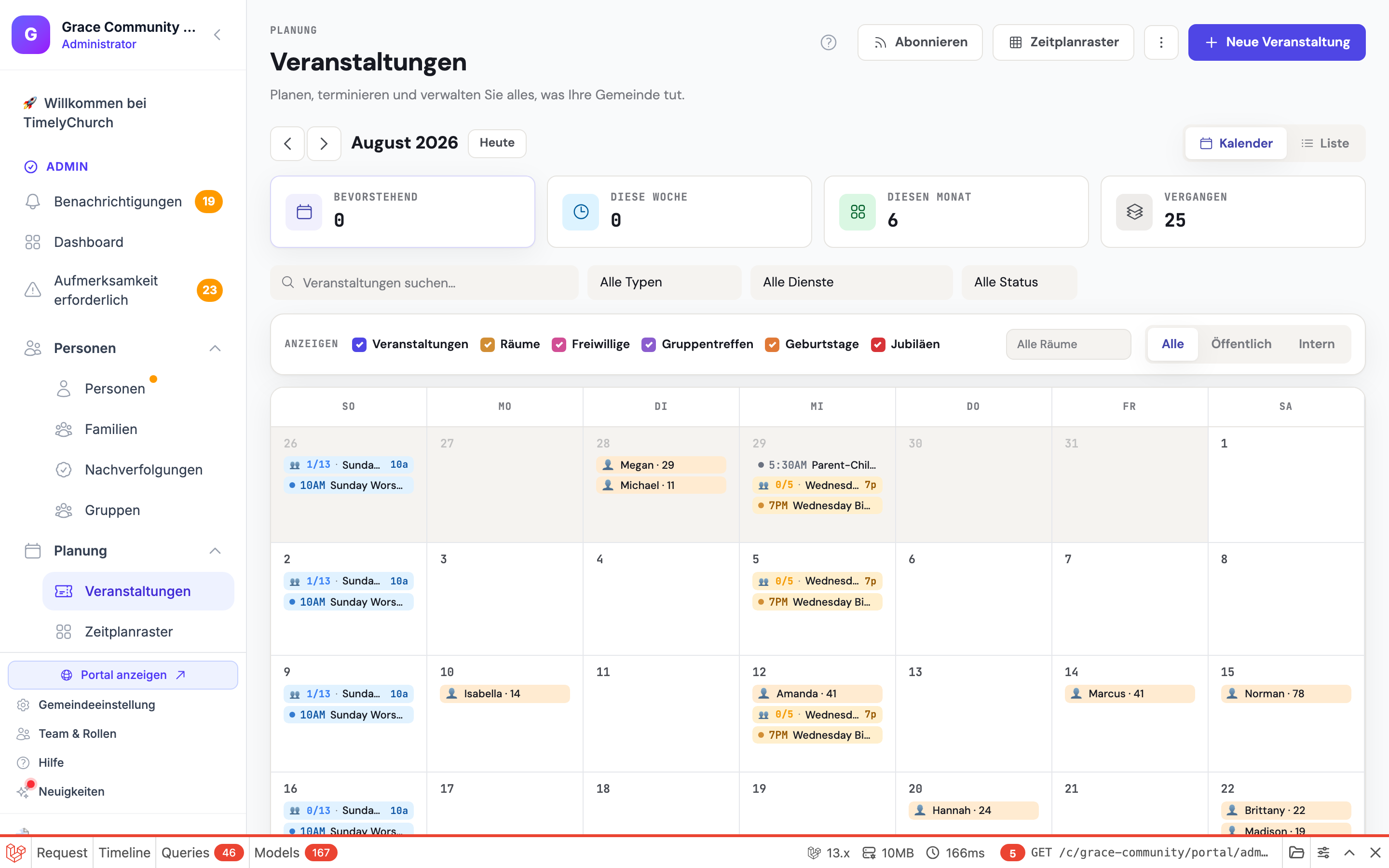 Das Formular „Veranstaltung erstellen" mit dem Schnell/Geführt-Umschalter oben