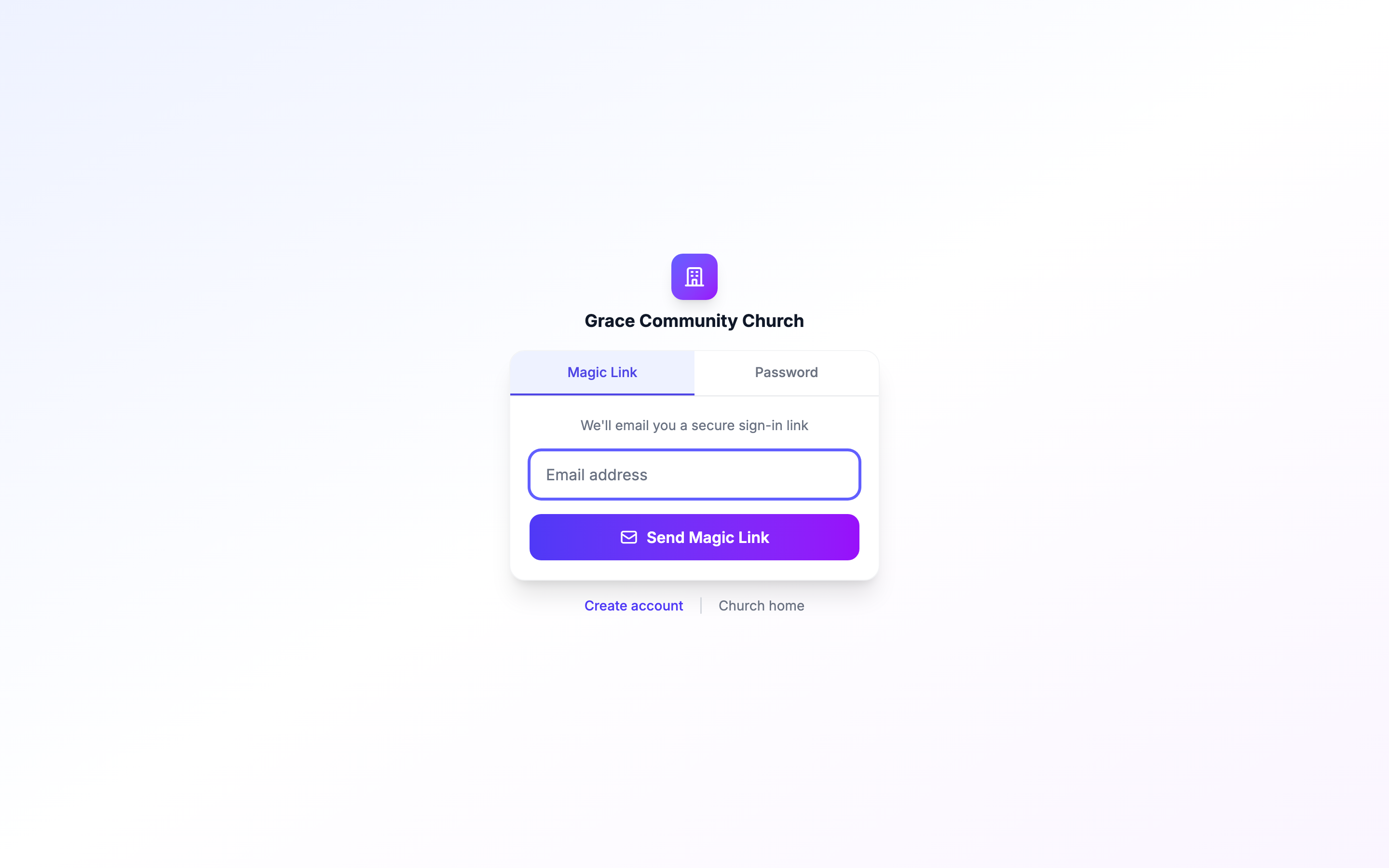 Magic-Link-E-Mail mit „Anmelden bei (Gemeindename)"